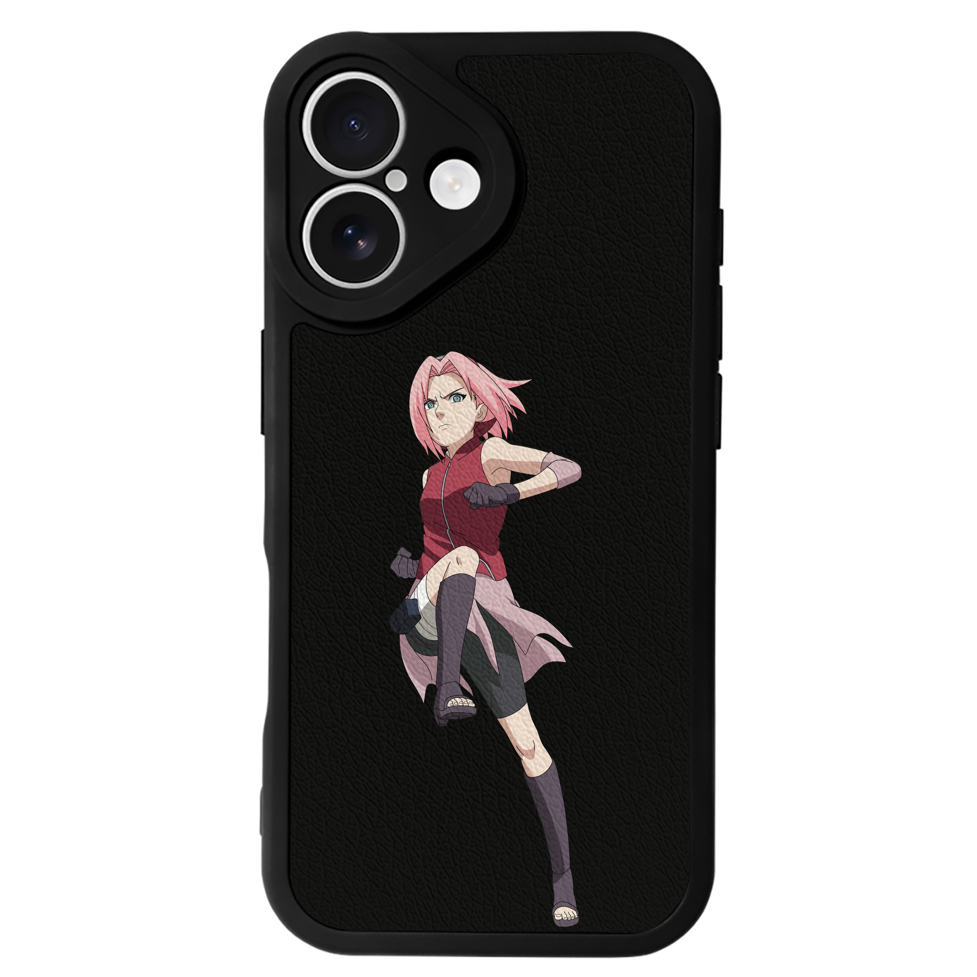 （画像用） NARUTO -ナルト- 春野サクラ Haruno Sakura 【iPhone 16シリーズ対応】シリコンスマホケース（レザー調） 材質：シリコン
